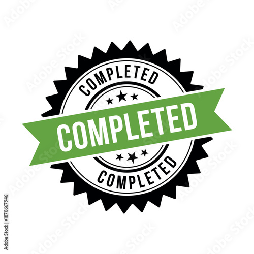 Completed Stamp, Completed Grunge Round Sign