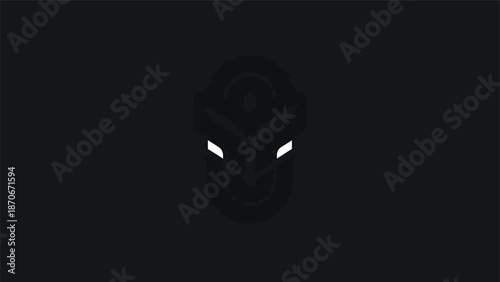 Dark silhouette of a face with glowing eyes, mysterious and intriguing presence.