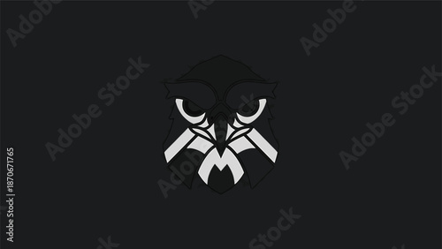 Abstract symmetrical design with sharp angles and a dark background.