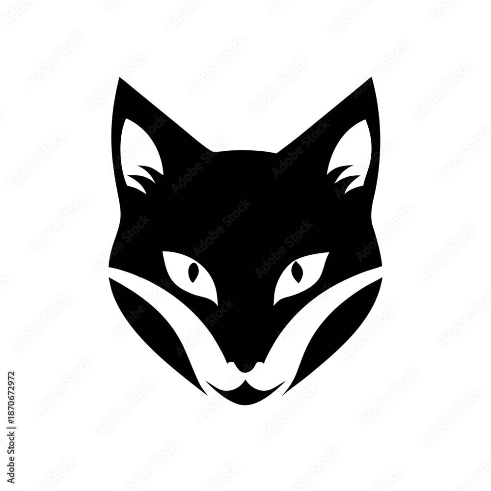 Fototapeta premium Creative Fox Face Art with Elegant Animal Expression for Modern Branding On white Background Vector illustration