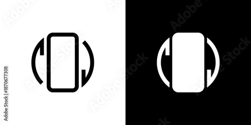 Rotate icon concept with flat Black White Background. Vector illustration.
