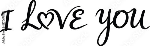 Romantic I Love You message in elegant cursive script font