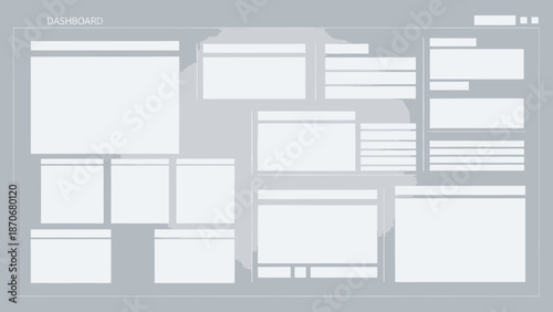 Blank White Rectangles and Squares Layout.