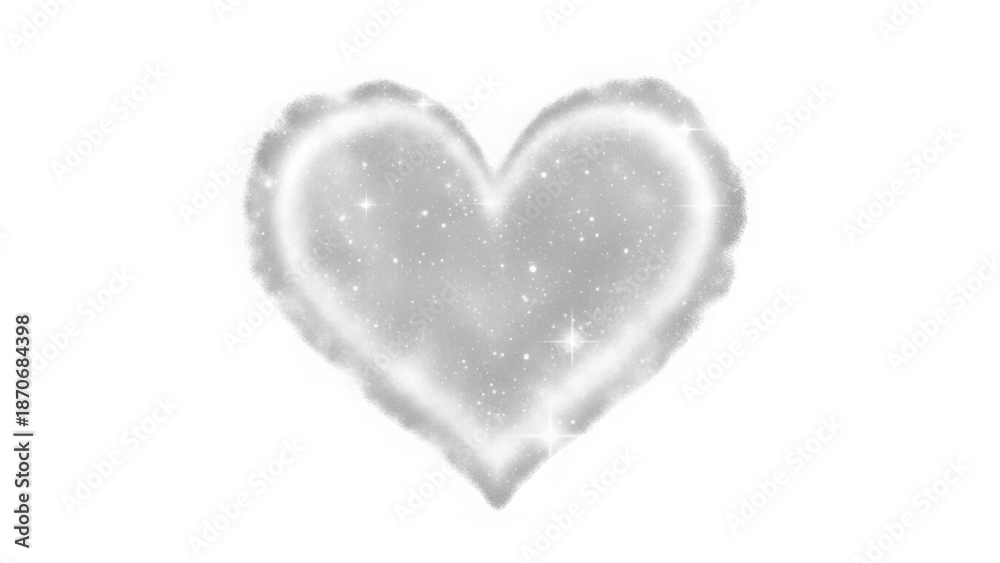 Fototapeta premium Illuminated heart shape isolated on transparent background