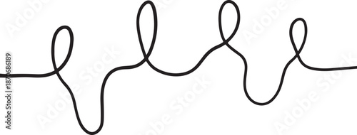 Simple black line with wavy curve design element