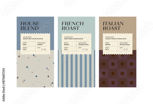 Packaging design for coffee. Vector vintage product label template. Retro package with Coffee branch.