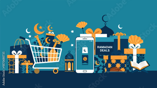 Ramadan shopping deals with mobile phone and gifts.