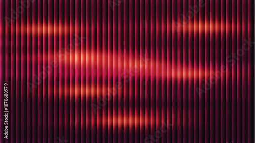 Glass ripple texture with dark gradient background and lilac light streaks. Futuristic distortion, moody abstract glow, reeded vertical blur. Vector illustration