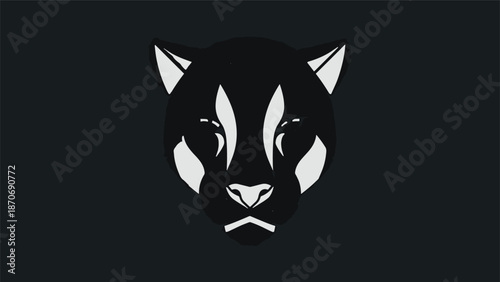 Elegant black panther head logo design, perfect for branding and identity.