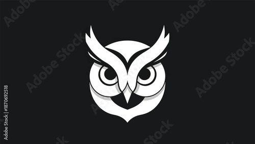 Elegant owl emblem design, perfect for logos, brands, and creative projects, simple and stylish.