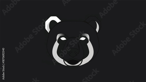 Minimalist black and white bear logo design with a modern and sleek aesthetic.