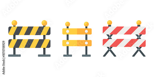 Three types of road barriers for construction and safety