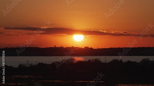 霞ヶ浦の夕日