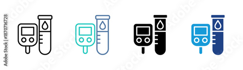Health Test icon set multiple style collection