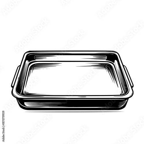 Simplicity B&W: Stripped Minimalist Pan | Clean, isolated vector art for creative projects.