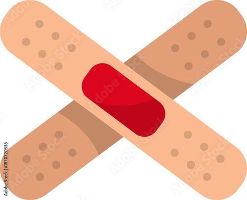 Adhesive Bandage Isolated on White