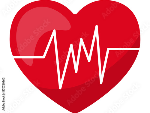 Heart and Heartbeat Vector Illustration