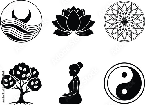 Spiritual Symbols Icon Collection Illustration