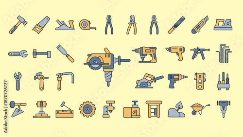 set of tools for construction