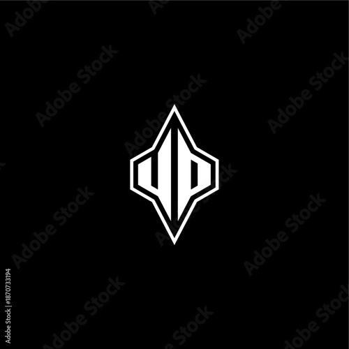 initial logo esport concept UD modern monogram gaming letter techno racing style design
