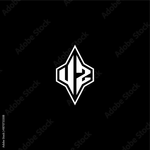 initial logo esport concept UZ modern monogram gaming letter techno racing style design