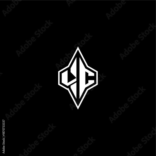 initial logo esport concept VC modern monogram gaming letter techno racing style design