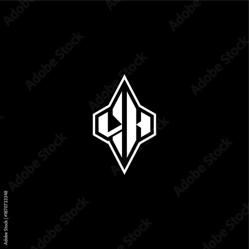 initial logo esport concept VH modern monogram gaming letter techno racing style design