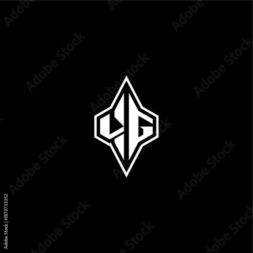 initial logo esport concept VG modern monogram gaming letter techno racing style design