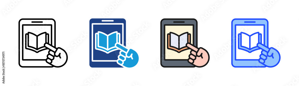 Obraz premium Interactive Learning icon set multiple style collection