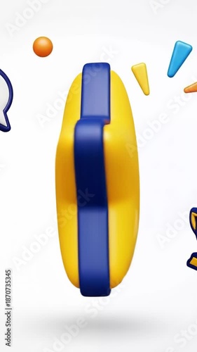 Colorful yellow and blue yo-yo toy with glossy discs on white background.