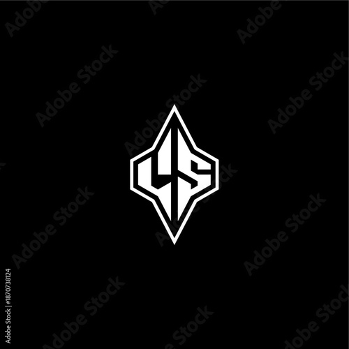 modern monogram gaming initial logo esport concept LS techno racing style design letter