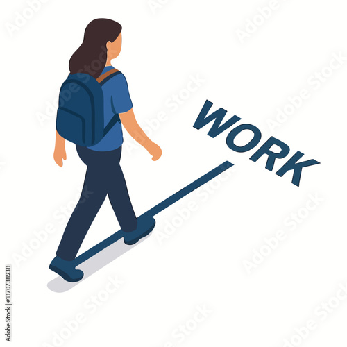 vector of female students stepping into the workforce