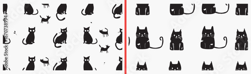 cat pet illustration, animal silhouette drawing, cute cat artwork, domestic pet design, hand drawn animal clipart, feline silhouette illustration, stock cat artwork

