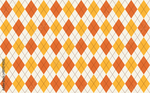 Argyle pattern seamless background in brown and orange for sweaters and knitwear fabric design