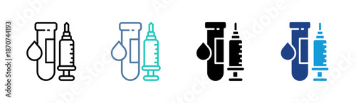 Blood Test icon set multiple style collection