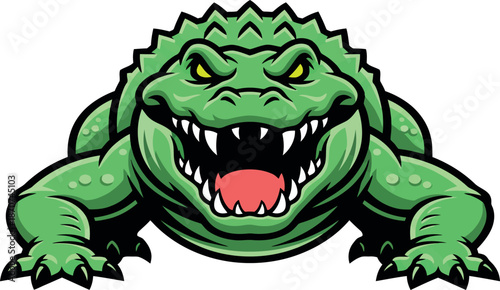 Aggressive Crocodile Mascot Character Vector Illustration