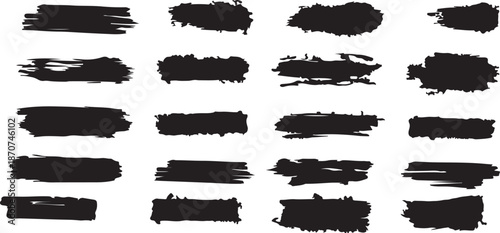 black silhouettes of Adobe Illustrator brush packs