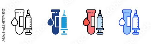 Blood Test icon set multiple style collection