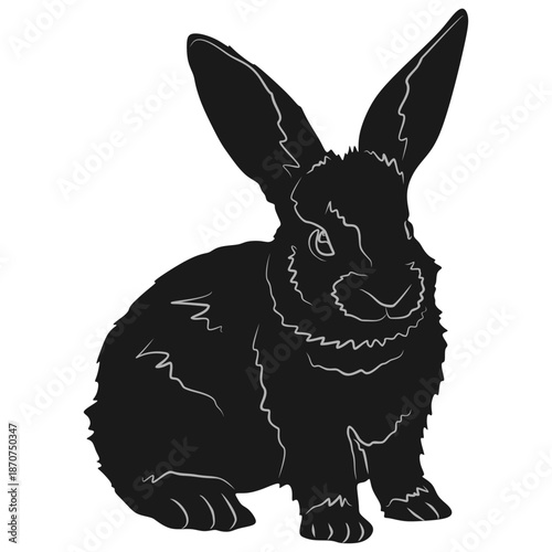 rabbit silhouette vector design for easter day eps 3