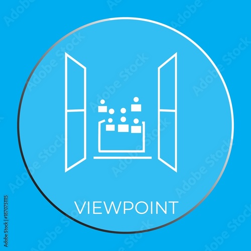 Minimalist Blue Icon Representing Perspective and Insight