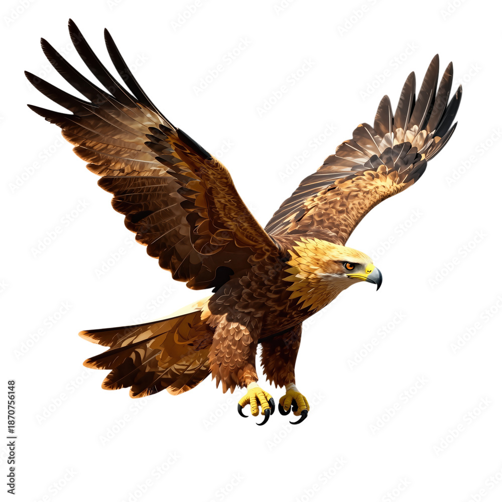 Obraz premium Majestic eagle in flight with wings spread wide