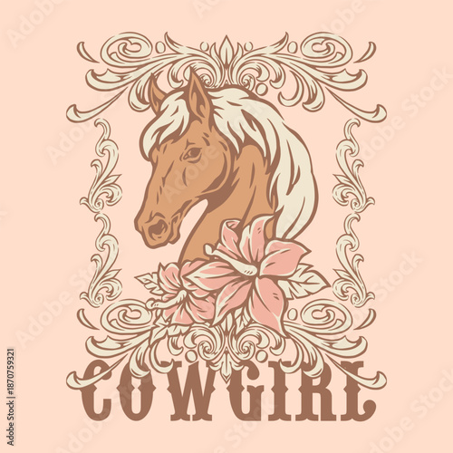Cowgirl horse art