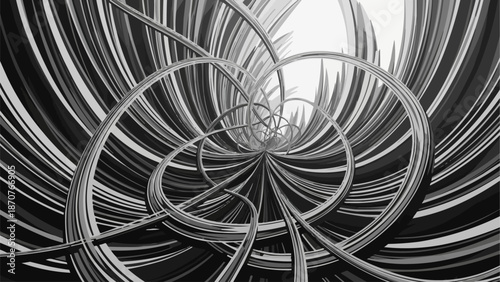 Wallpaper Mural black and white spiral Torontodigital.ca