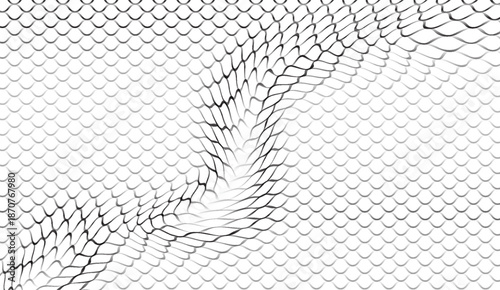Abstract scale pattern in grayscale with a wavy ripple effect, creating a modern textured background for digital art