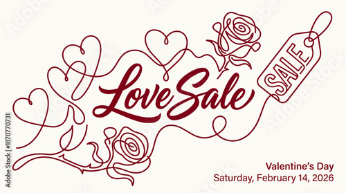 Valentine's Day Love Sale poster celebration