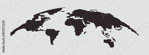 World map silhouette global continents illustration simple vector graphic for international concepts
