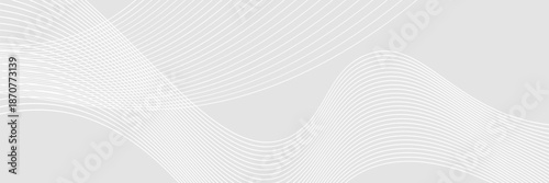 Abstract gray background with wavy lines. The background features a smooth texture. Gray color enhances the minimalist style. Modern wavy line pattern background. Gray background vector.