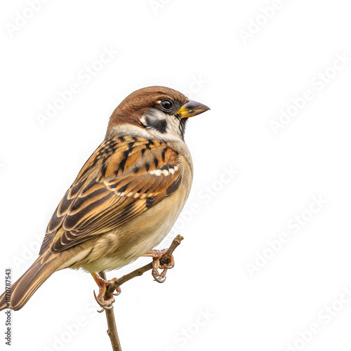 Small brown bird perched on branch