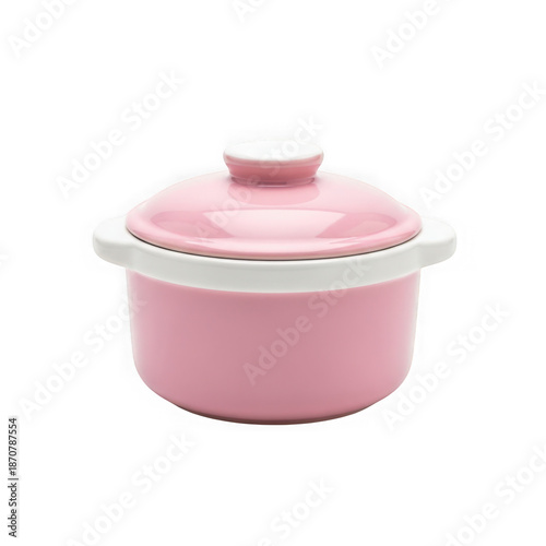 Pink ceramic pot with lid