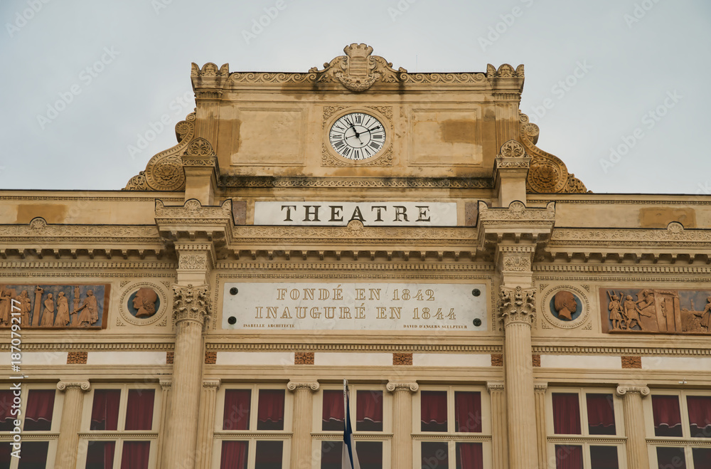 Fototapeta premium Municipal Theater of Béziers, in southern France. Opened in 1844 and classified as a historic monument.